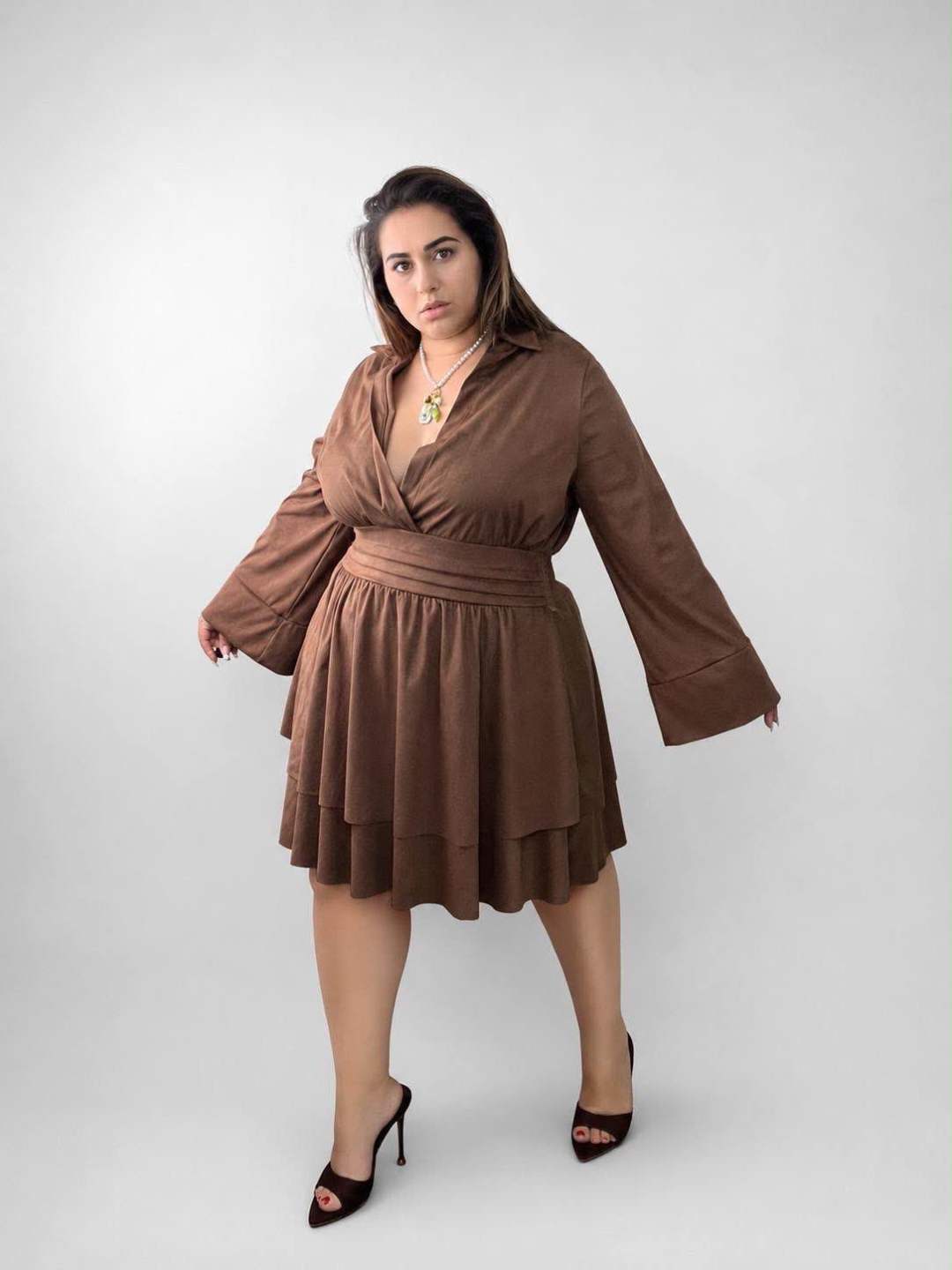 Wickel-Mini-Kleid mit Volant