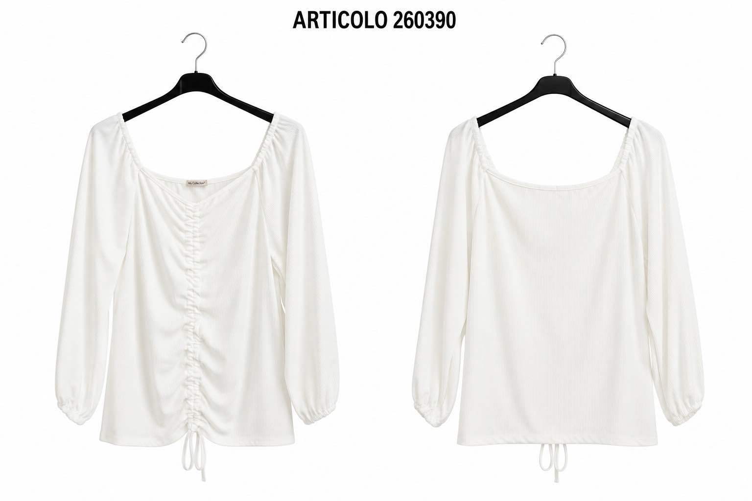 Gerade Bluse mit quadratischem Ausschnitt