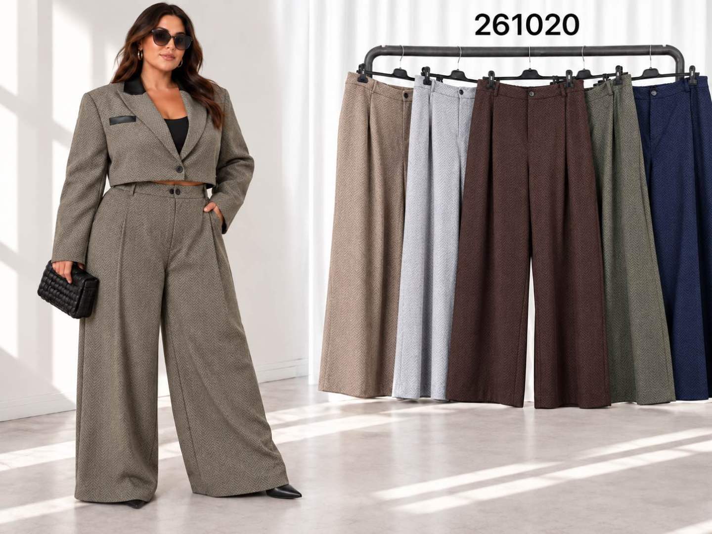 Weite Hose mit hoher Taille