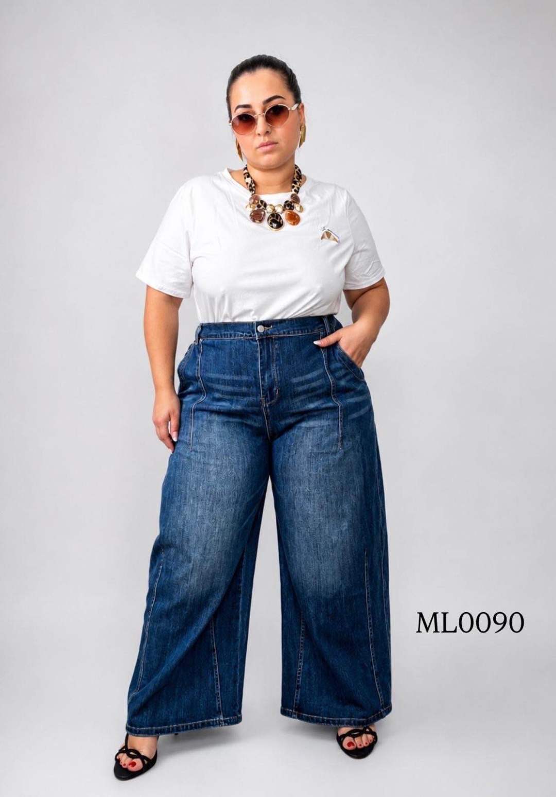 High‑Waist Jeans mit weitem Bein
