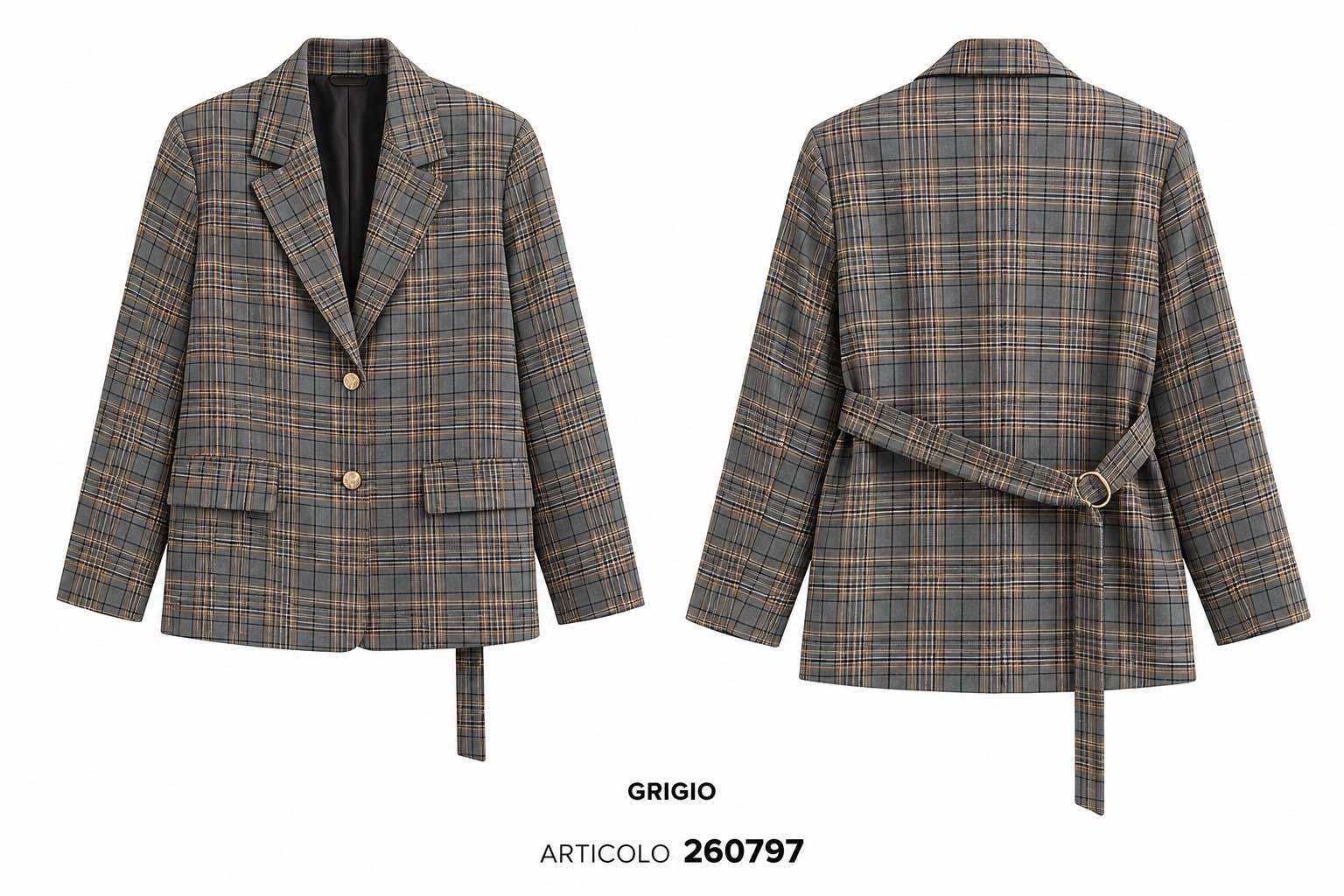 Kreuzsack-Jacke in tailliertem Schnitt bis zur Hüfte