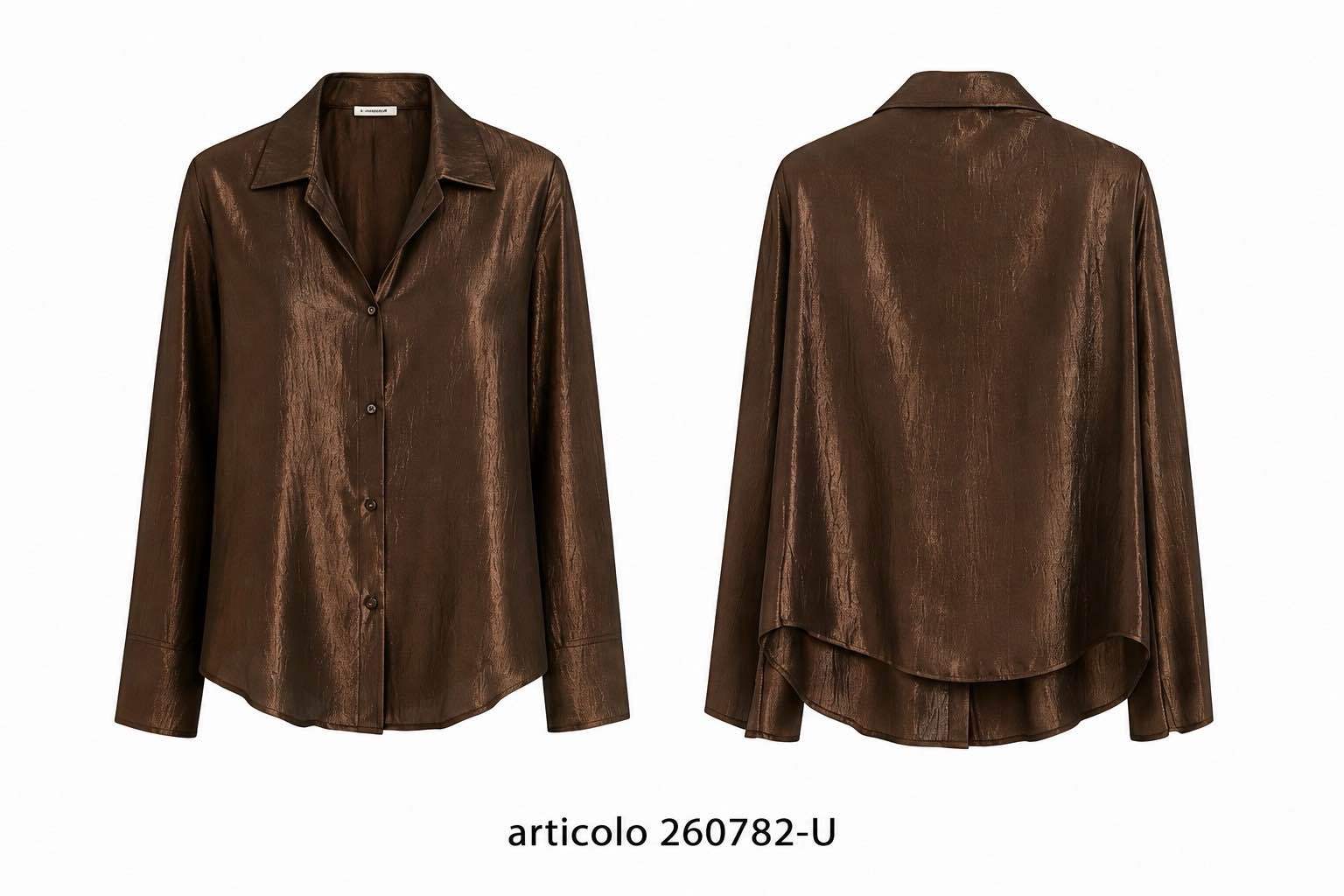 Lässiges Satin‑Hemd mit Hi‑Lo‑Saum