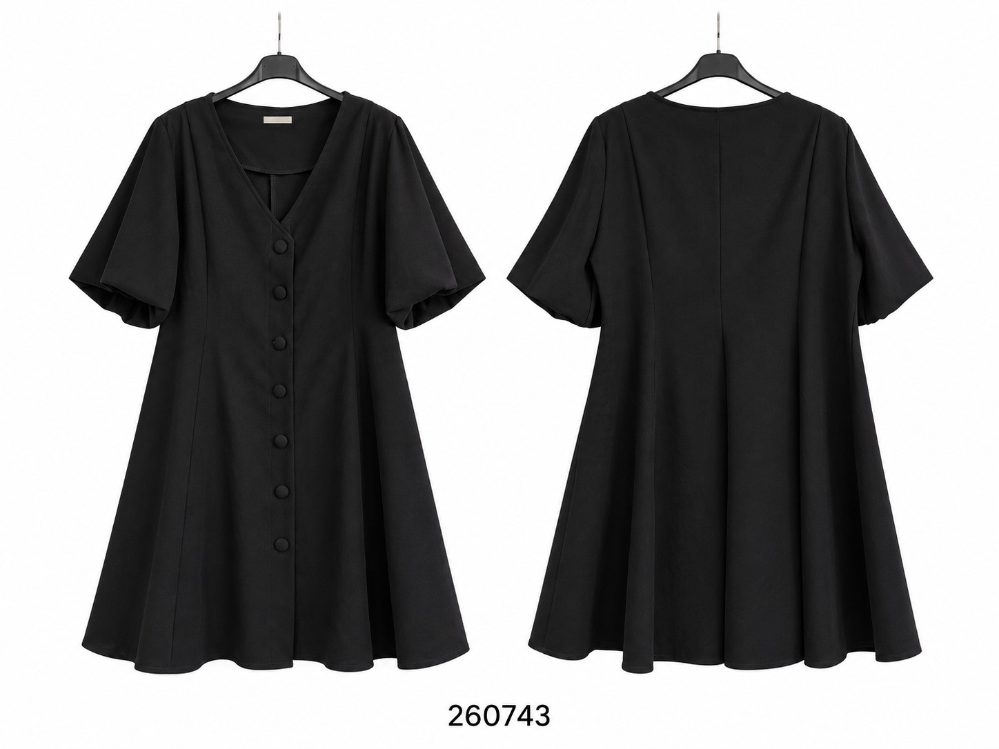 A-Linien-Kleid mit Knopfleiste