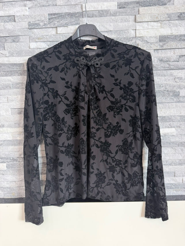 Bluse mit Halbrollkragen und Schleife