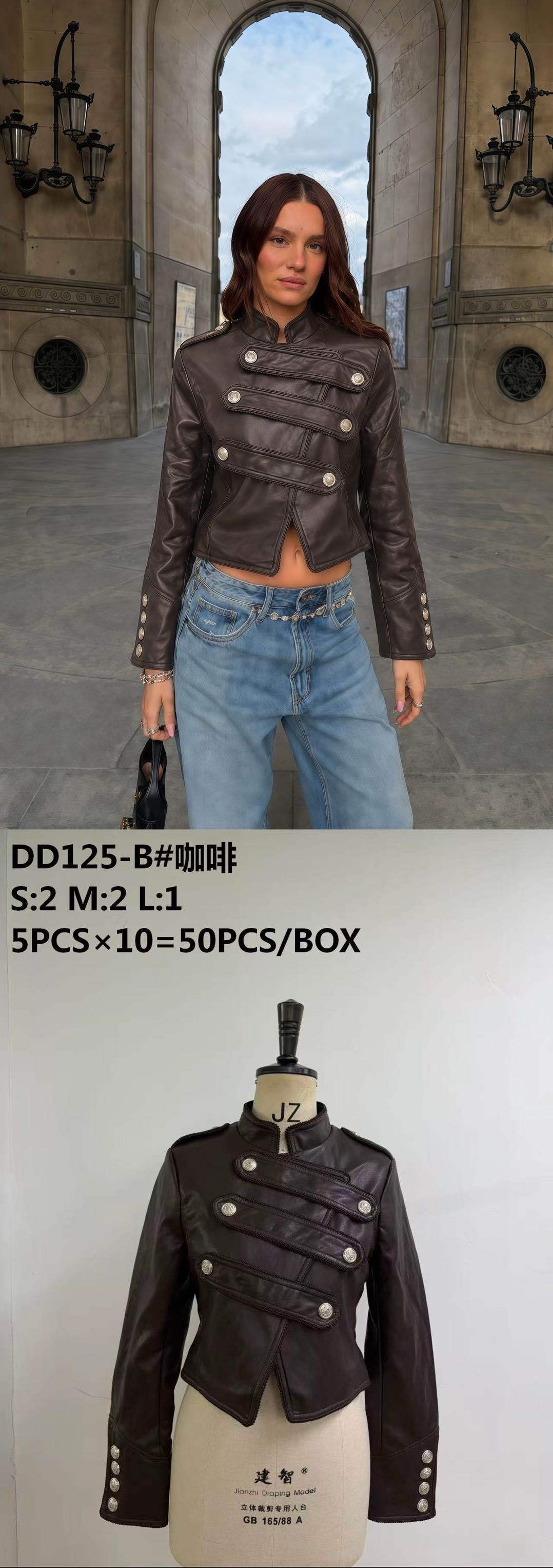 Kurze Kunstlederjacke mit Stehkragen