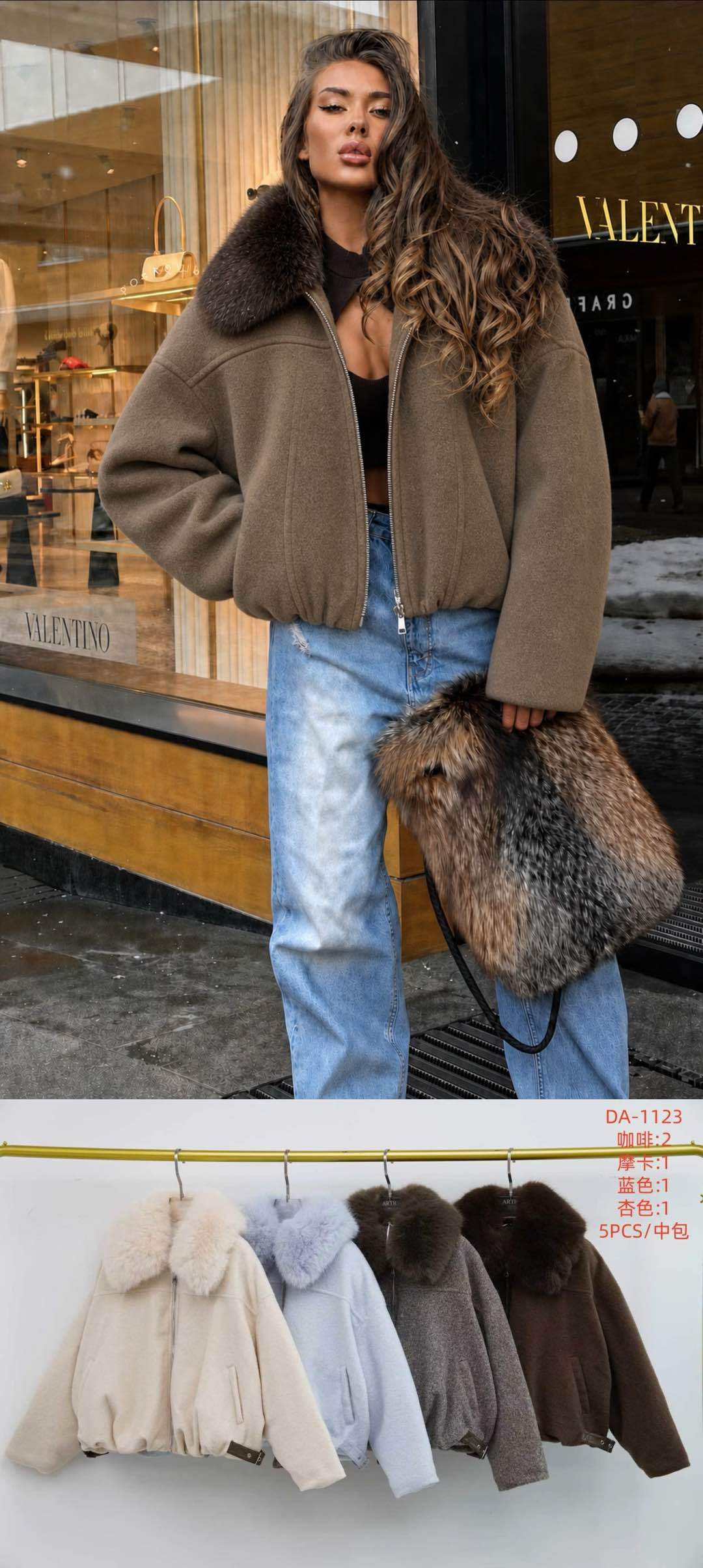 Oversize-Jacke mit Fellkragen