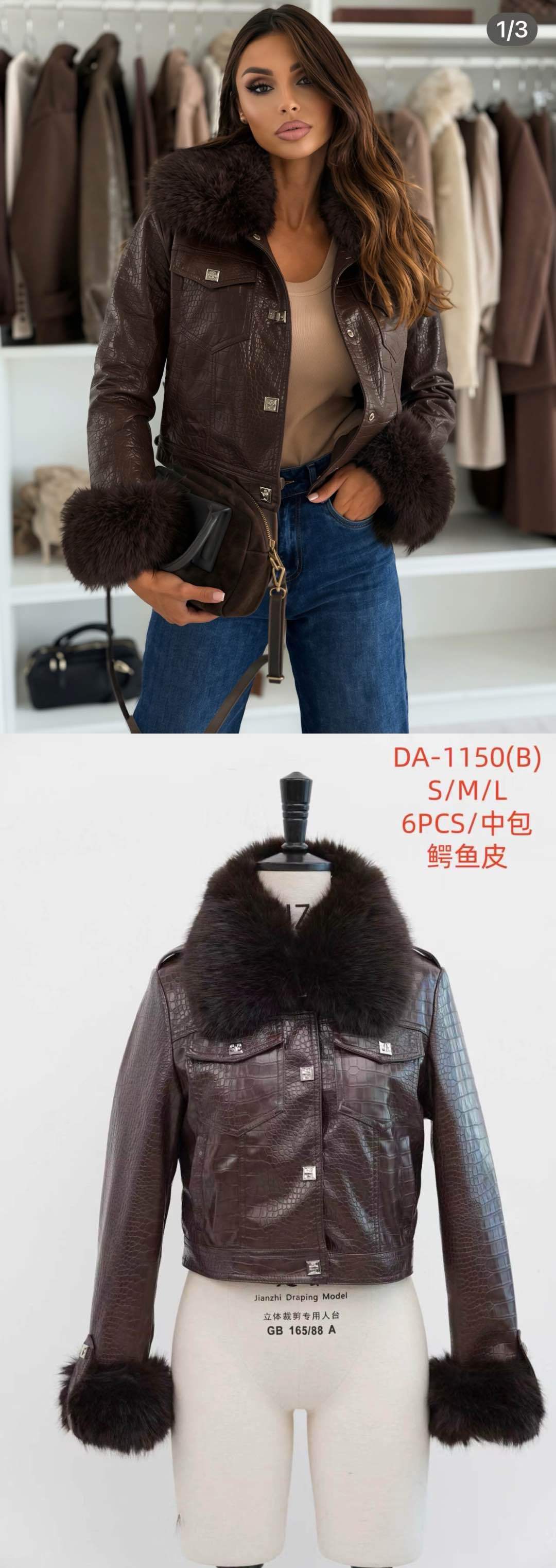 Figurbetonte Jacke mit Kunstpelzkragen