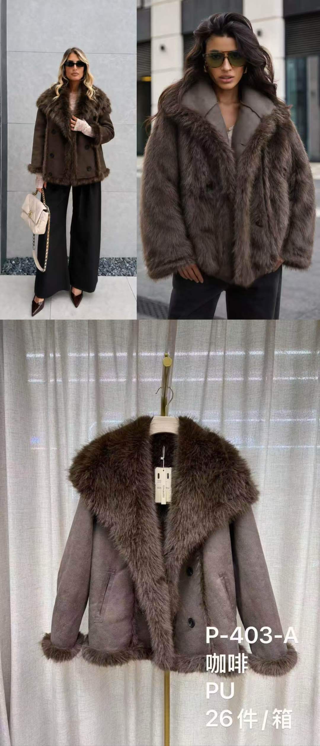 Kunstlederjacke mit Fellkragen