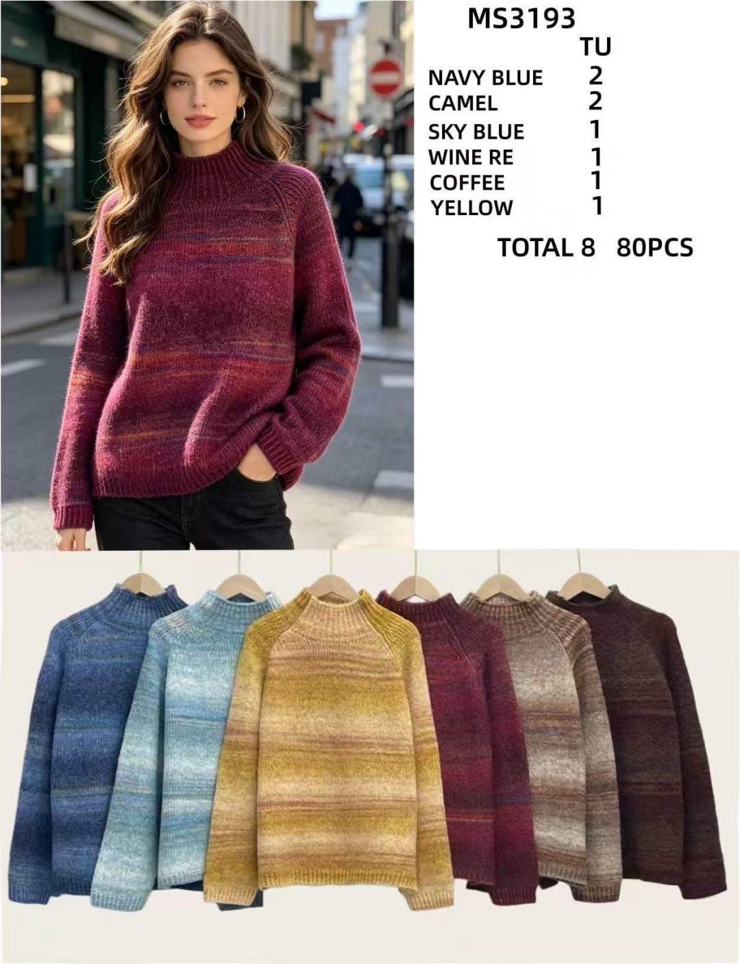 Pullover mit halbem Rollkragen und Raglanärmeln