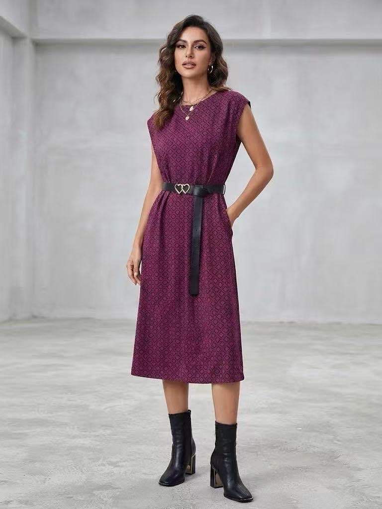 A-Linien-Kleid mit Taillengürtel