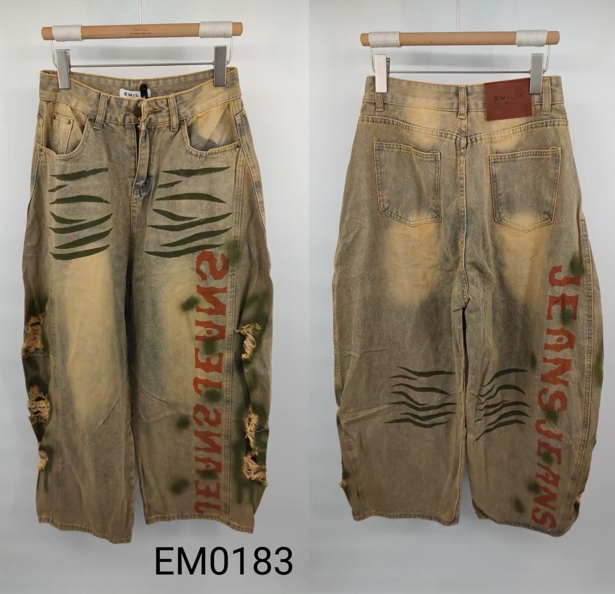 Cropped Jeans mit Wickelbund