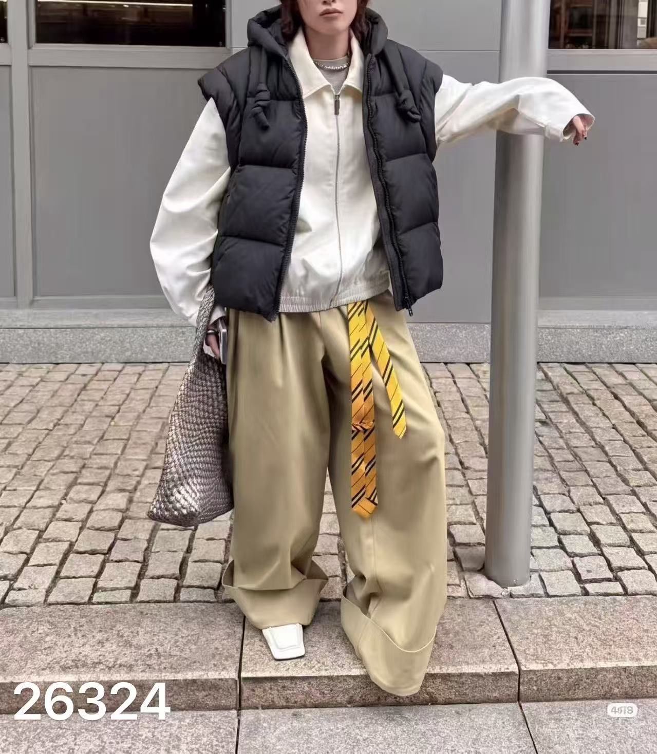 Oversize Weste mit Kapuze