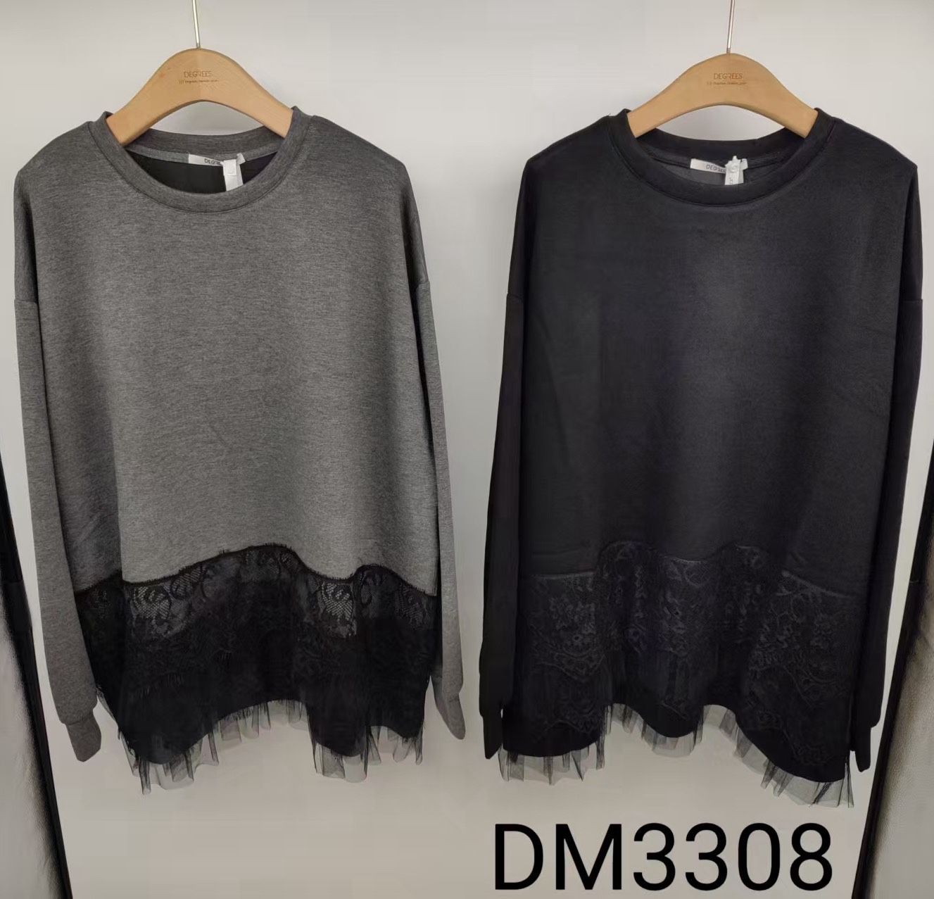 Lockeres Sweatshirt mit Spitze