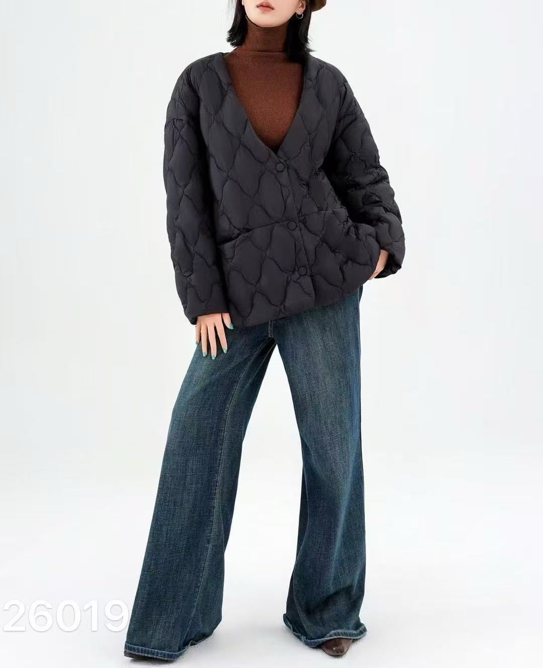 V-Steppjacke im Oversize-Schnitt