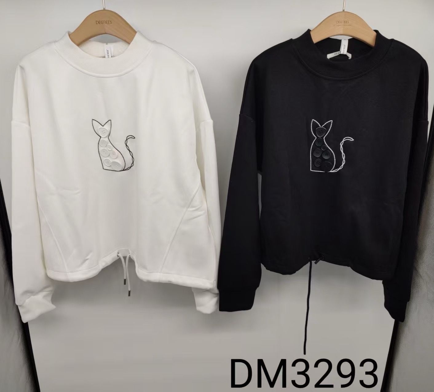 Baumwoll-Sweatshirt mit verzierter Applikation