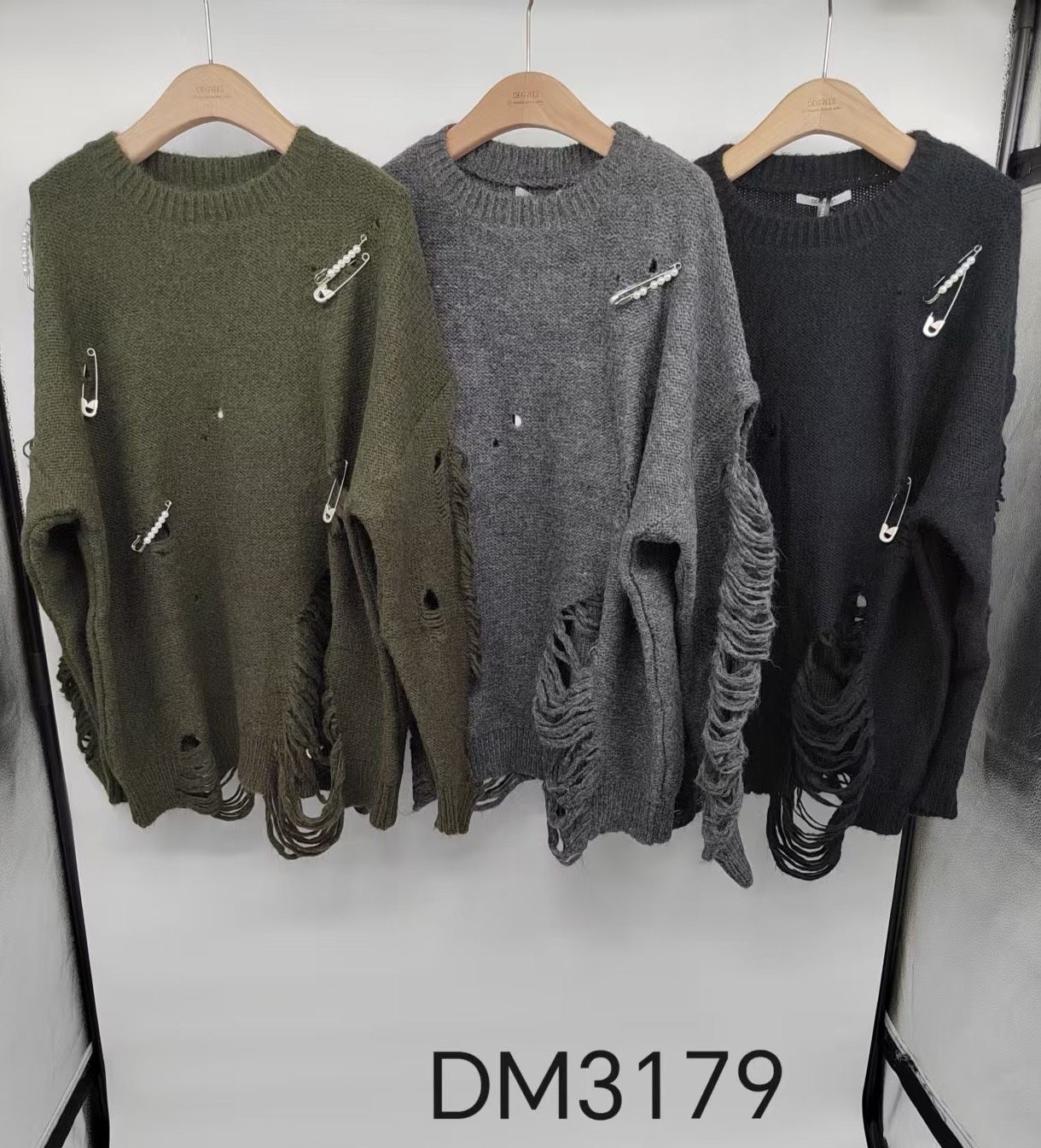 Oversize-Pullover mit Nieten