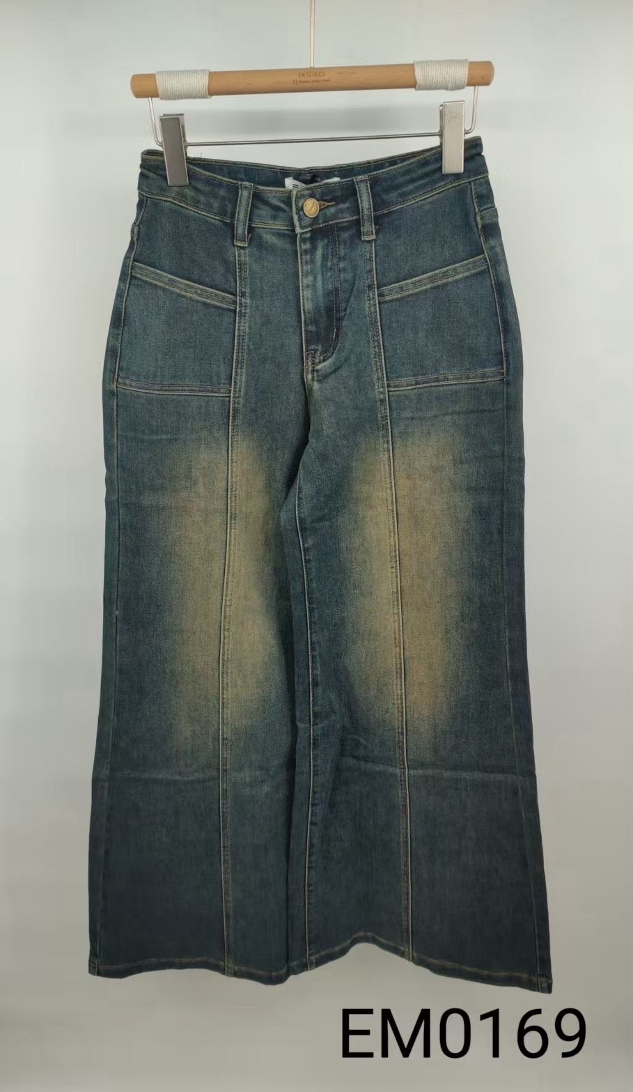 High‑Waist Flared Jeans