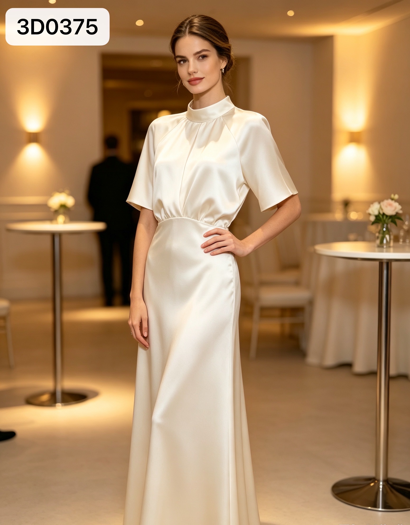 Maxikleid mit Stehkragen