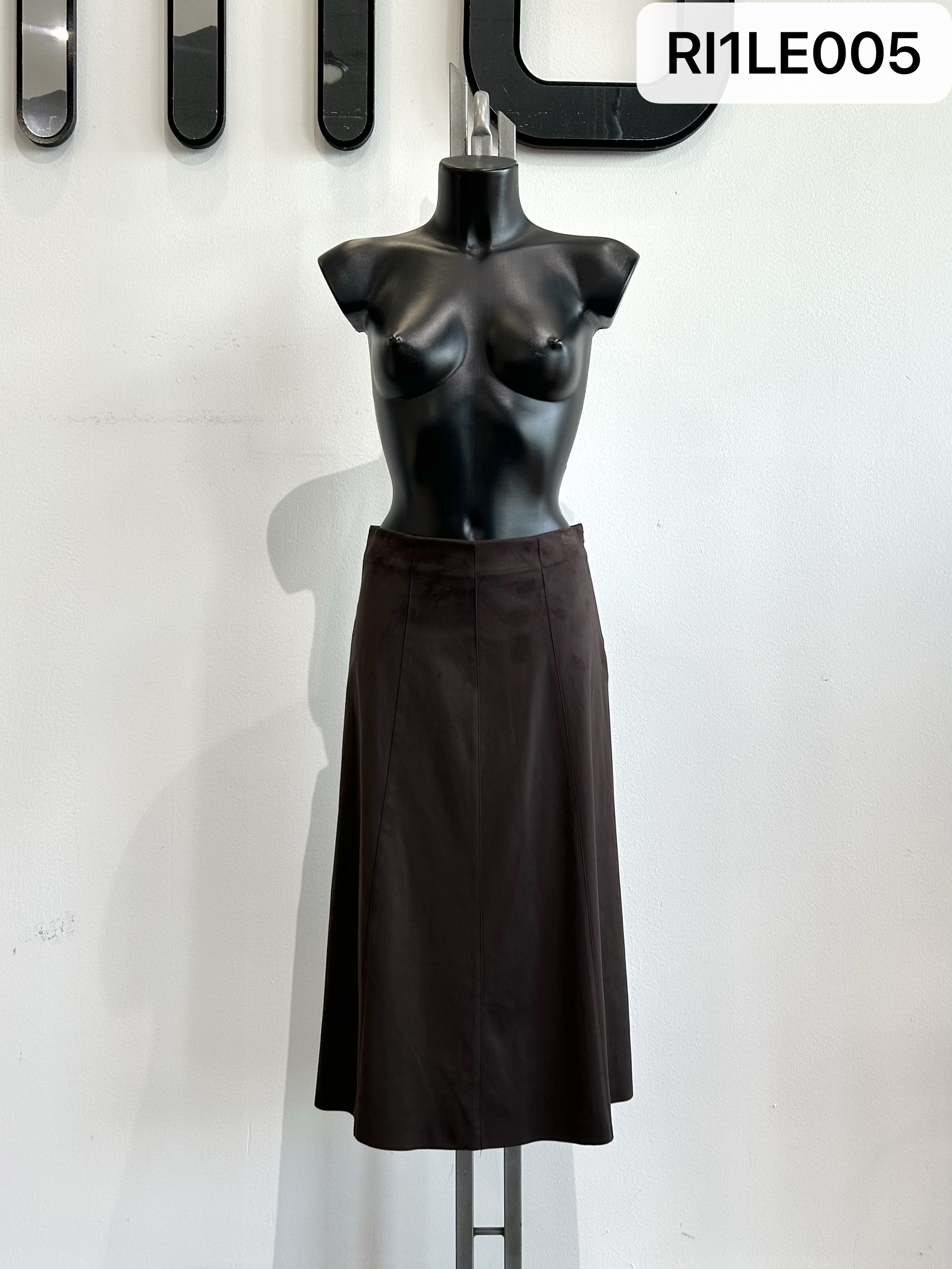 A‑Linien Midirock mit hoher Taille