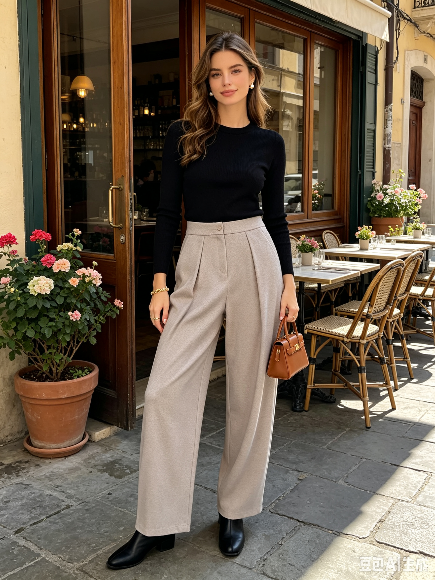 Hoch geschnittene Wide‑Leg‑Hose