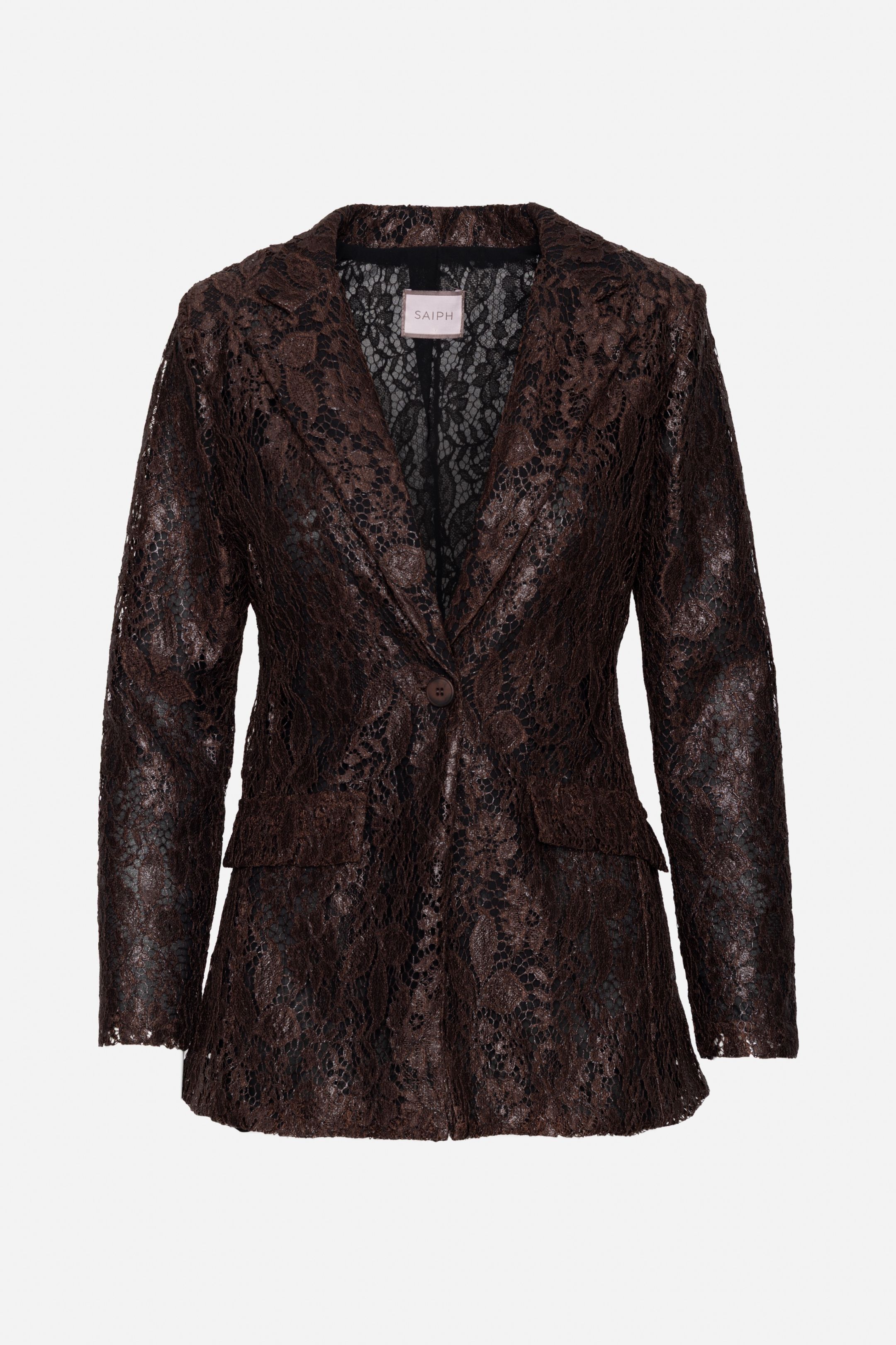 Taillierter Blazer mit Spitze