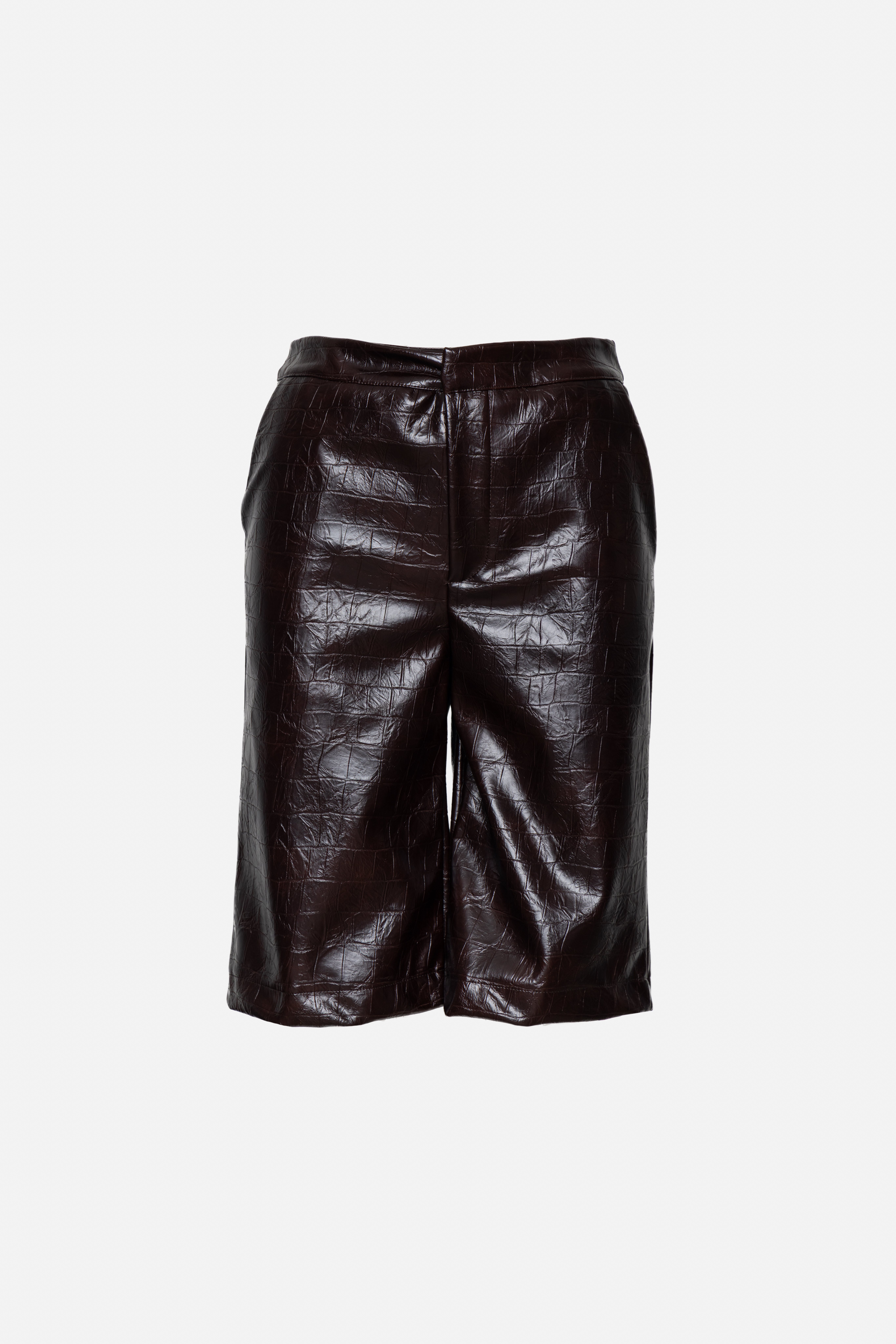 Bermuda-Shorts aus geprägtem Kunstleder