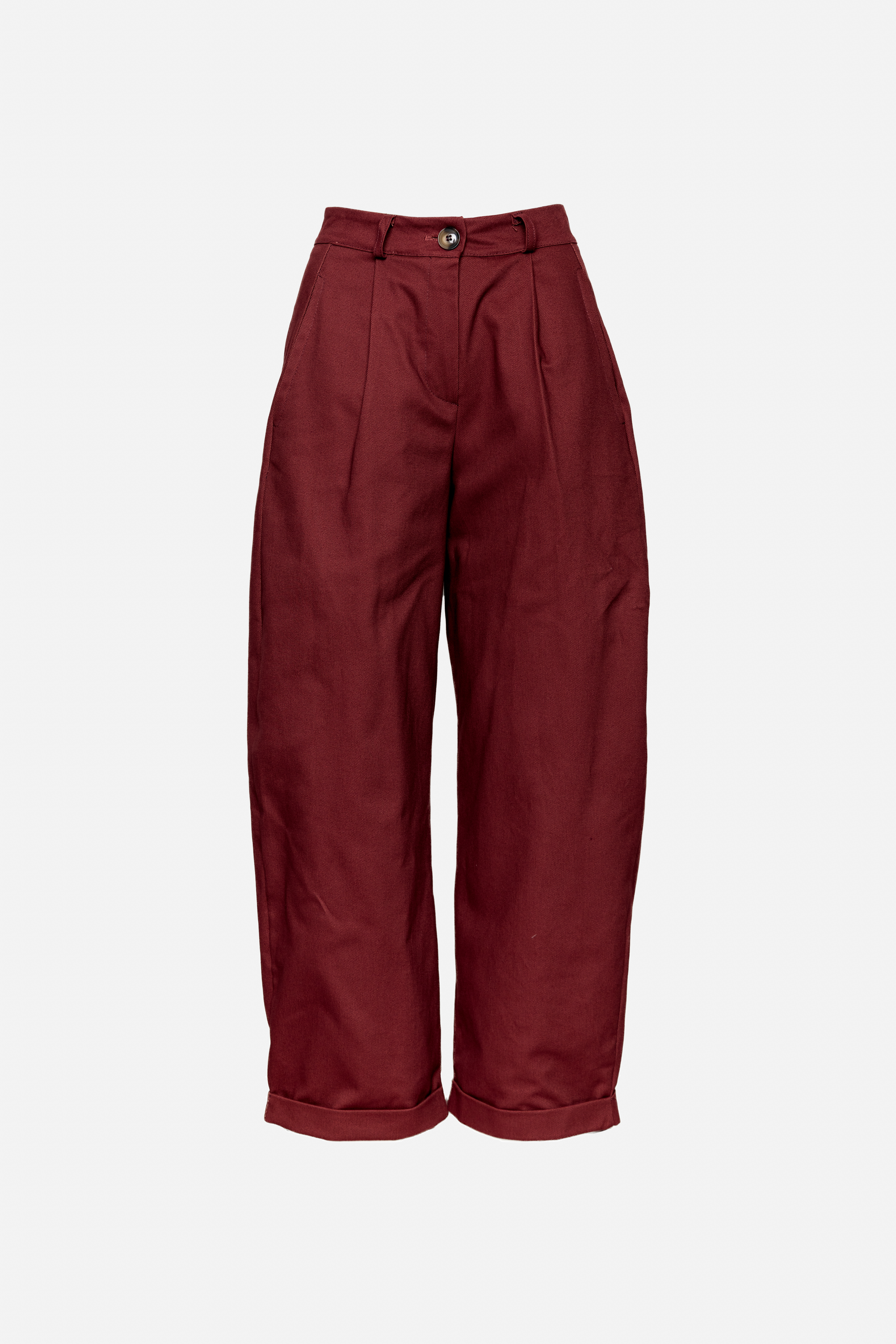 Hoch taillierte Baumwollhose