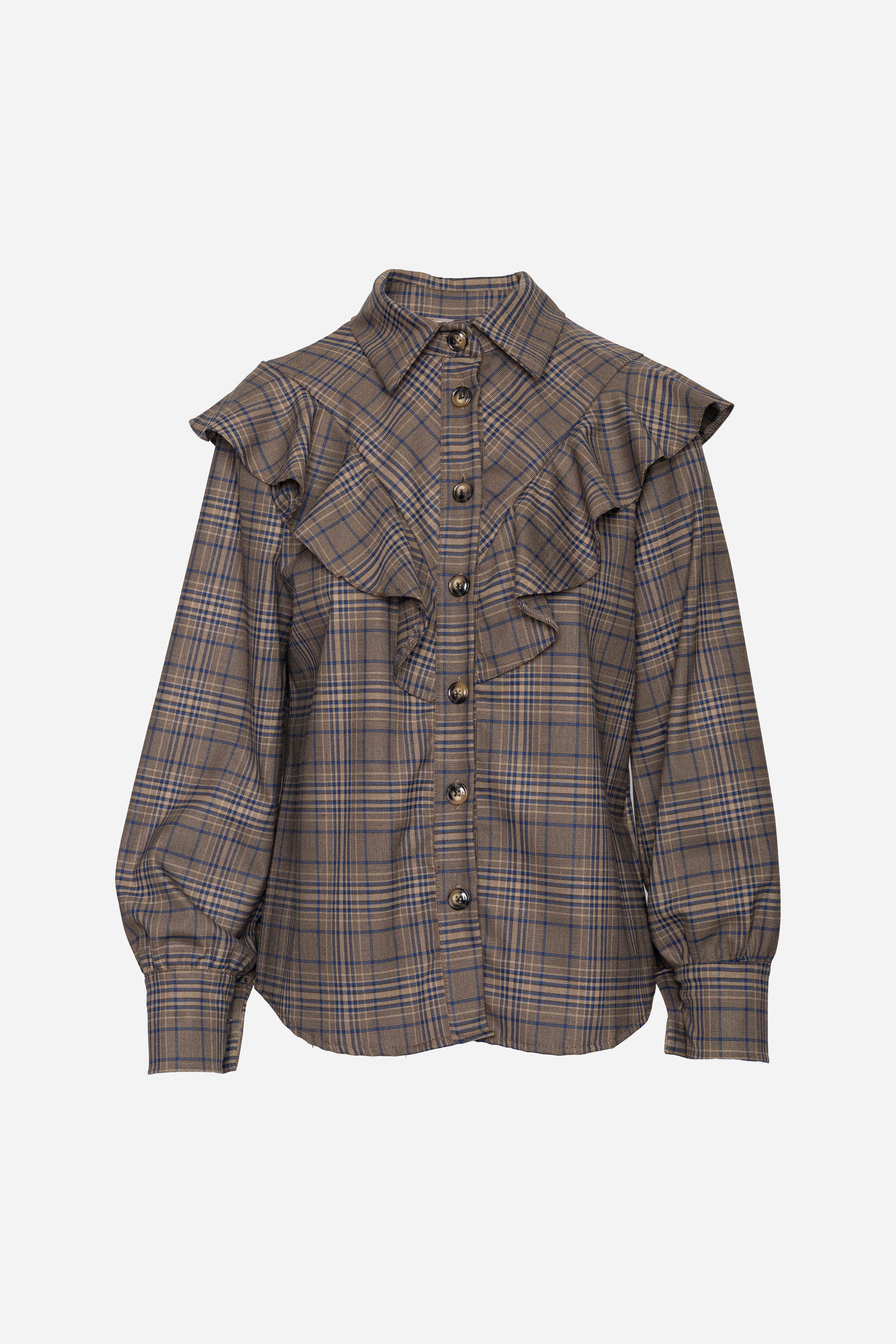 Bluse mit Bischofsvolant