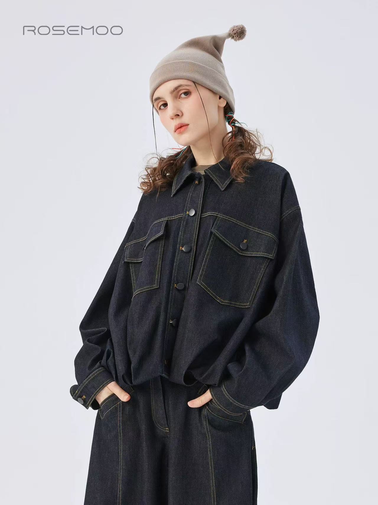 Oversized Jacke bis zur Hüfte