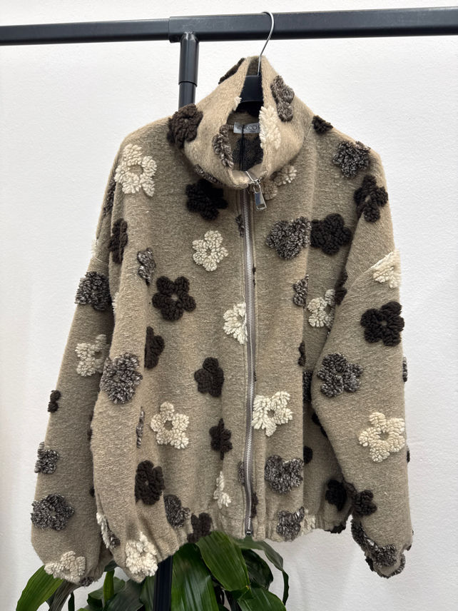 Blouson mit Blumenmuster und Stehkragen
