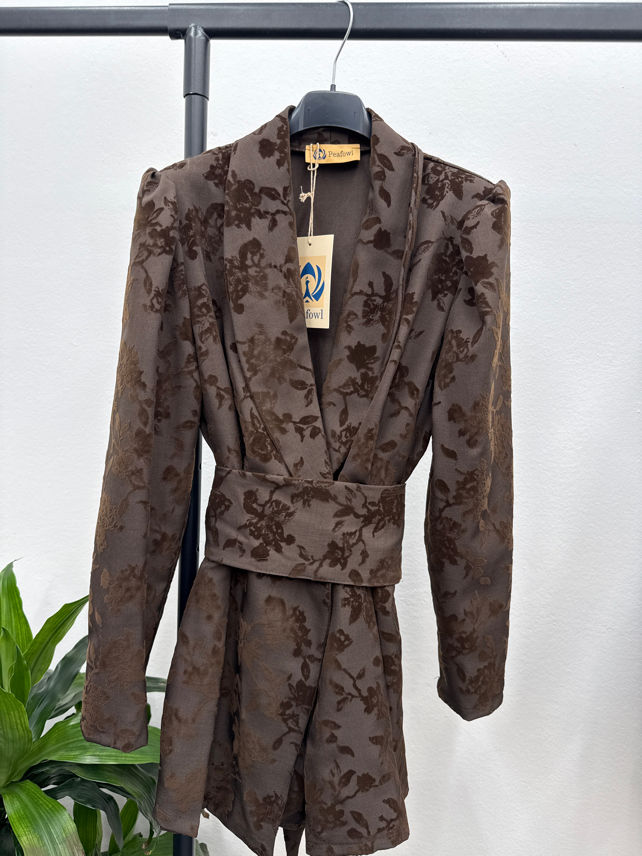 Blazer-Jumpsuit mit Taillengürtel