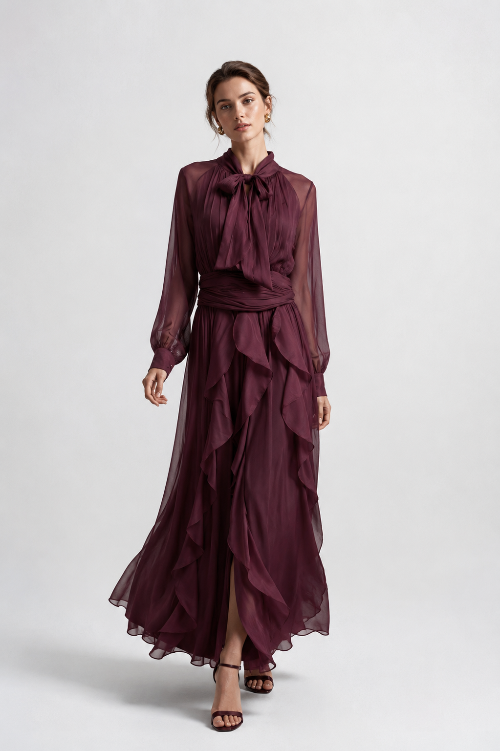 Maxi A-Linien Kleid mit Neckholder