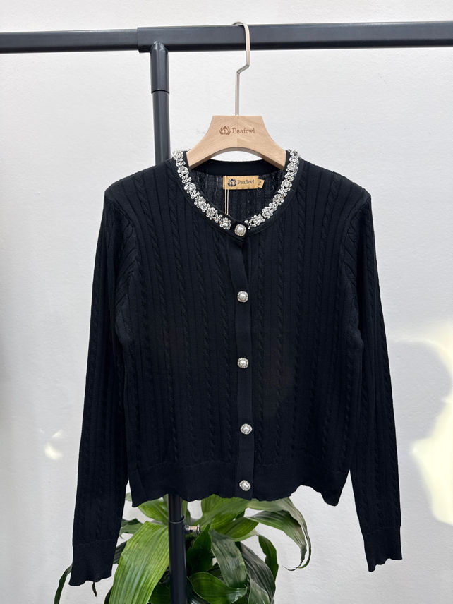 Cardigan mit Schmuckkragen