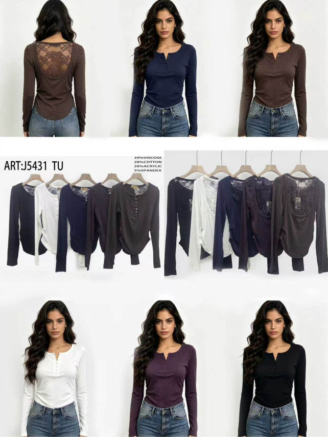 Figurnaher Top mit Spitzenbesatz