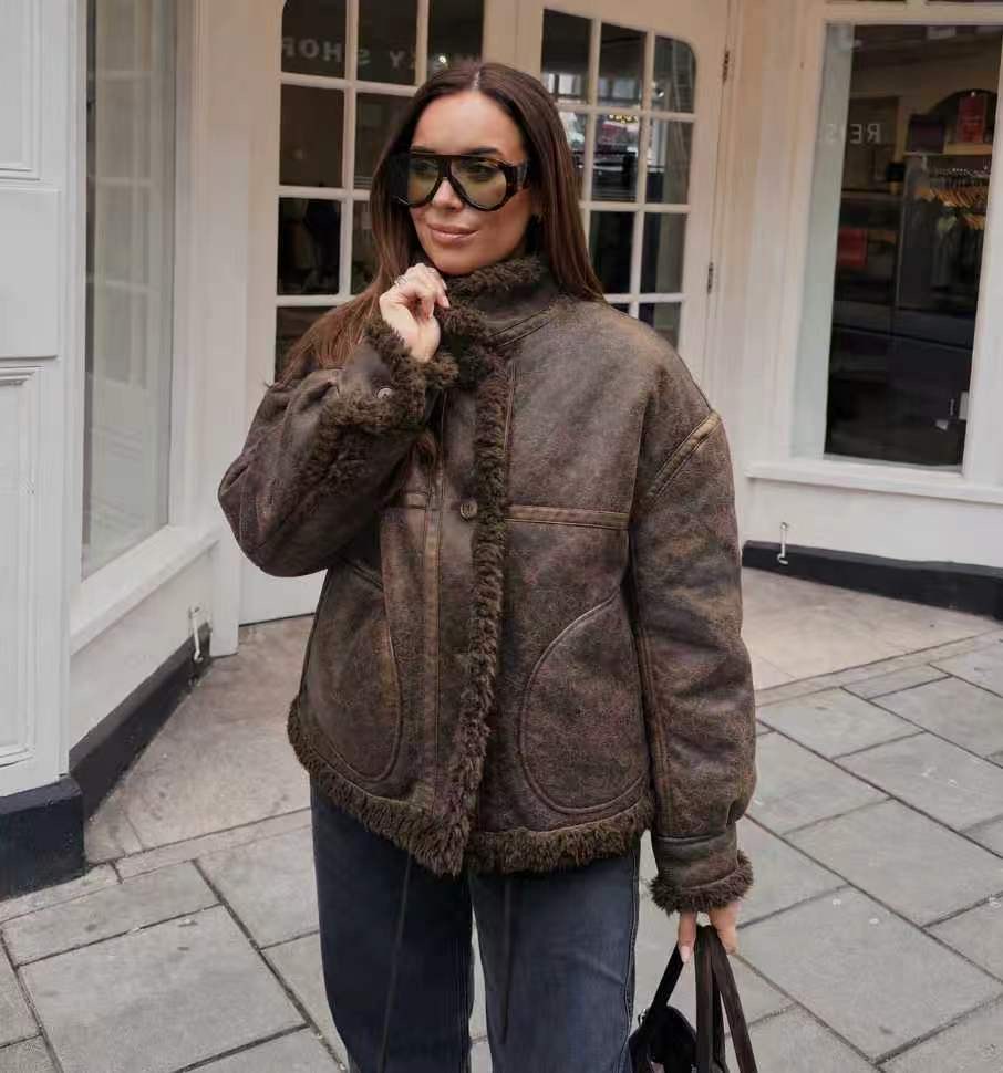 Oversize-Jacke mit Kragen