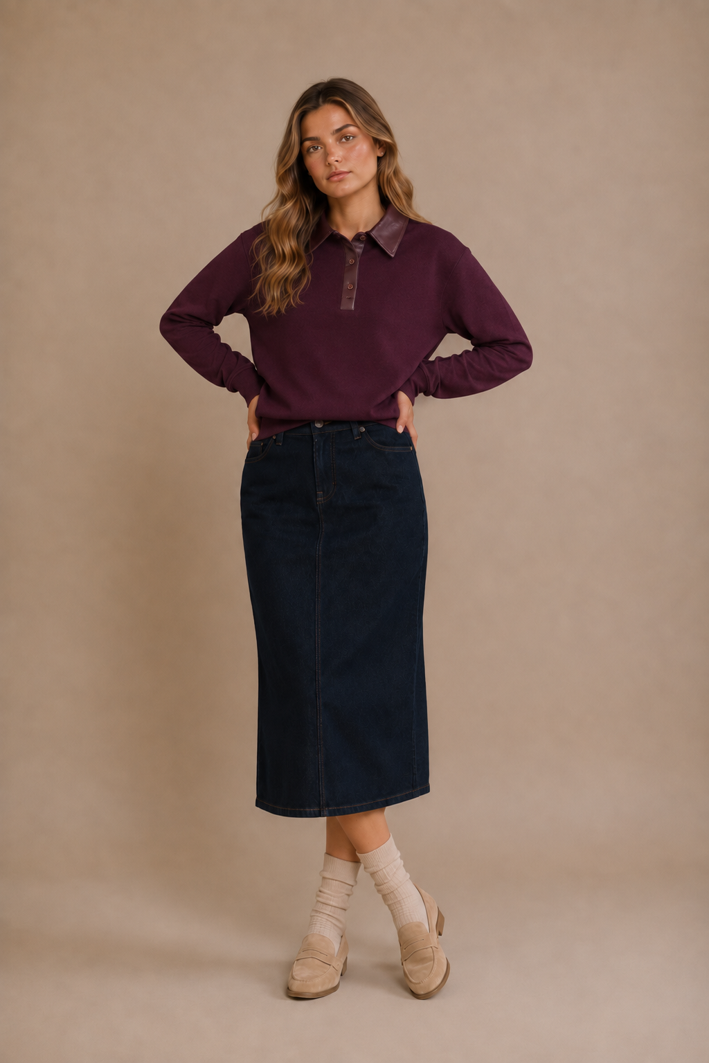 Lässiger Pullover mit Kragen