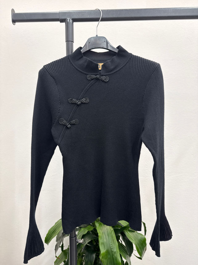 Figurbetontes Shirt mit Stehkragen