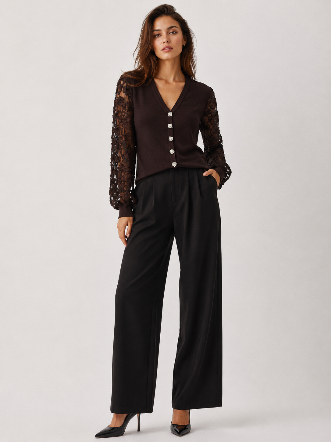 Regular Cardigan mit V‑Ausschnitt