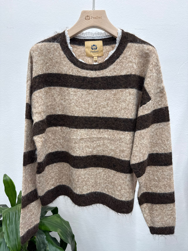Gestreifter Pullover mit geradem Schnitt