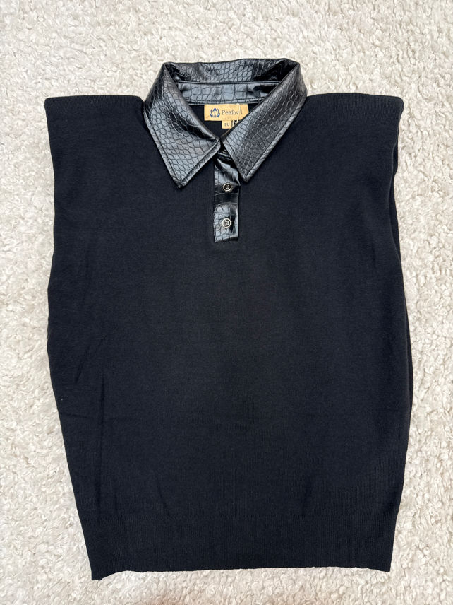 Ärmelloser Polo-Pullover