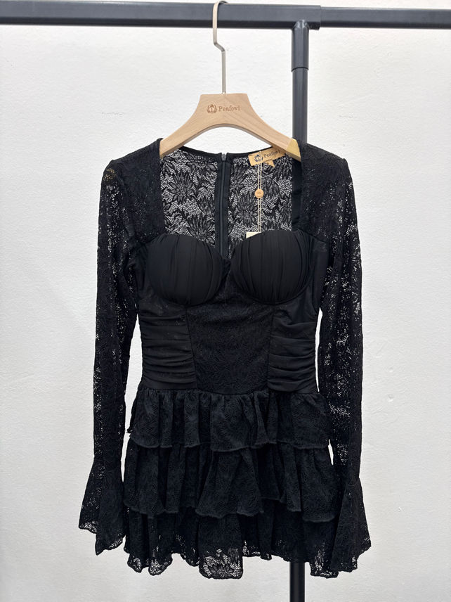 Corsage-Mini‑Kleid mit Herz‑Ausschnitt