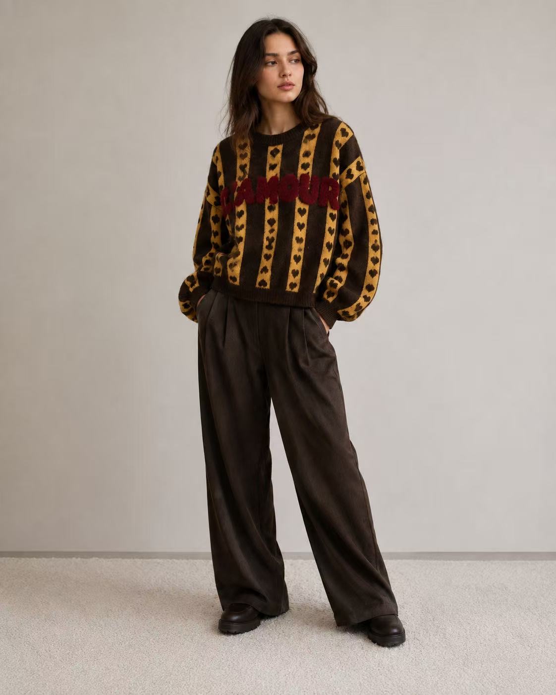 Oversize-Pullover mit Schriftzug