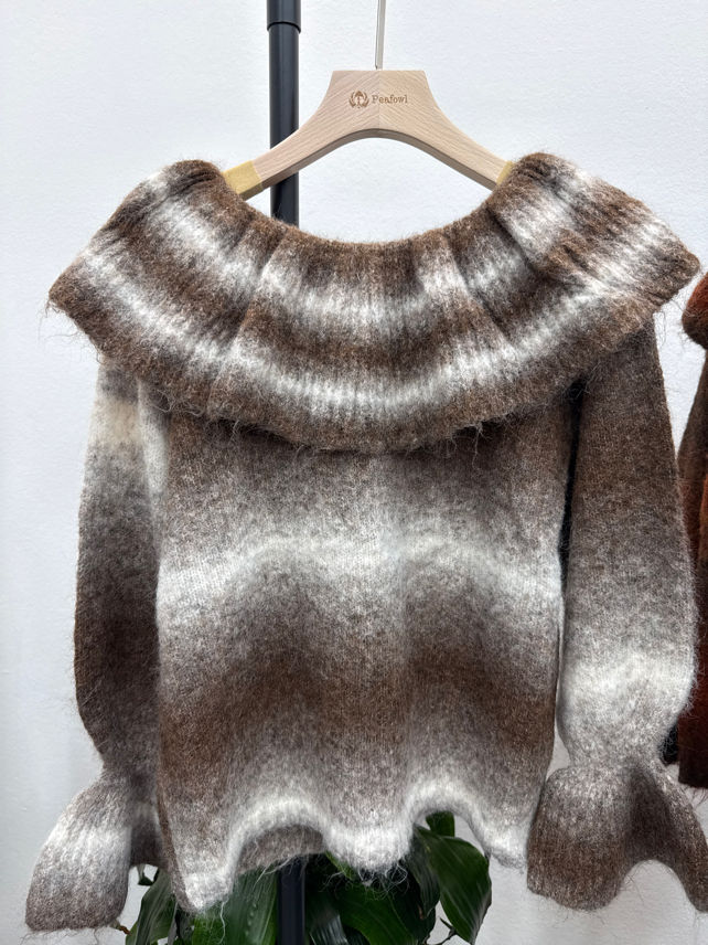 Flauschiger Streifenpullover