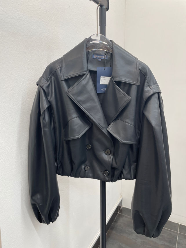 Cropped Oversize Jacke mit Revers