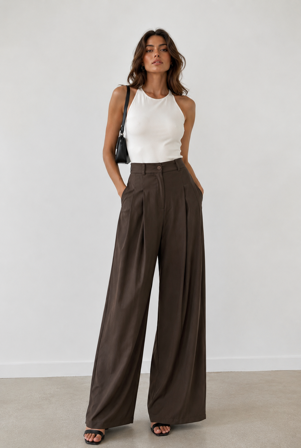 Weite Hose mit hoher Taille