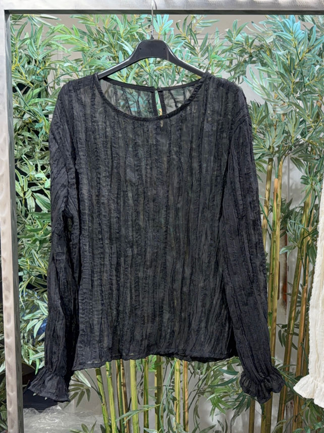 Weite Bluse mit Raffung