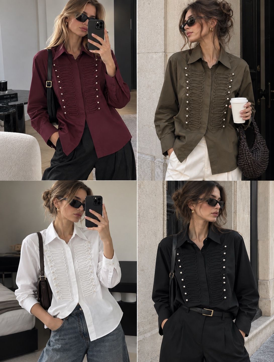 Bluse mit Faltenlegung vorne