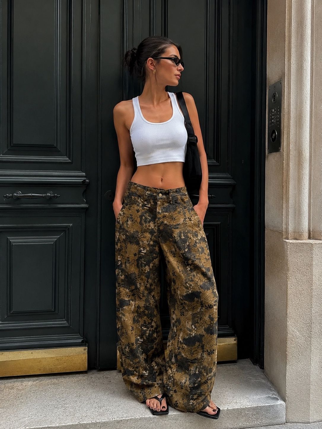 Hoch taillierte Wide‑Leg Hose