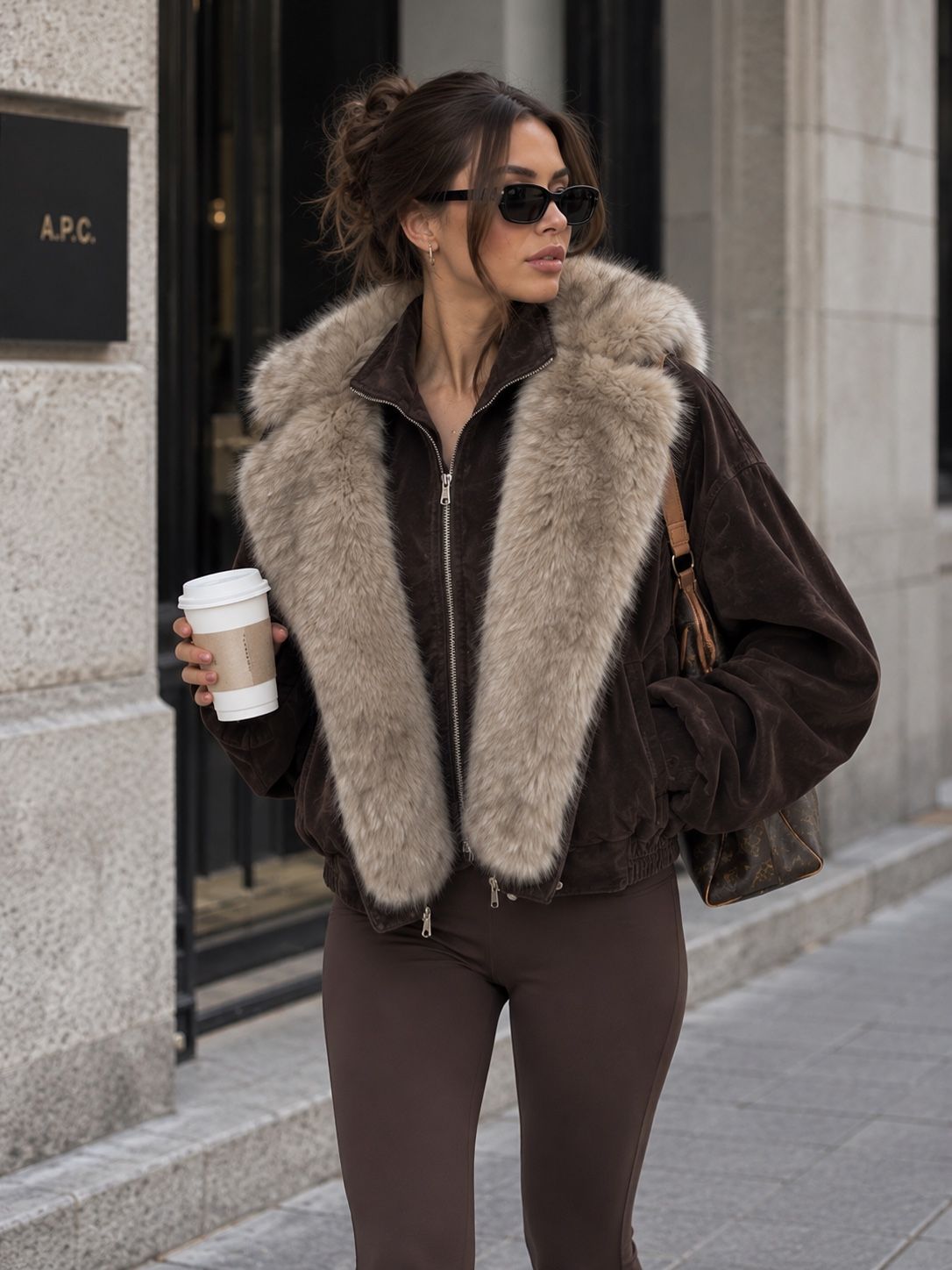 Oversized Bomberjacke mit markantem Kragen