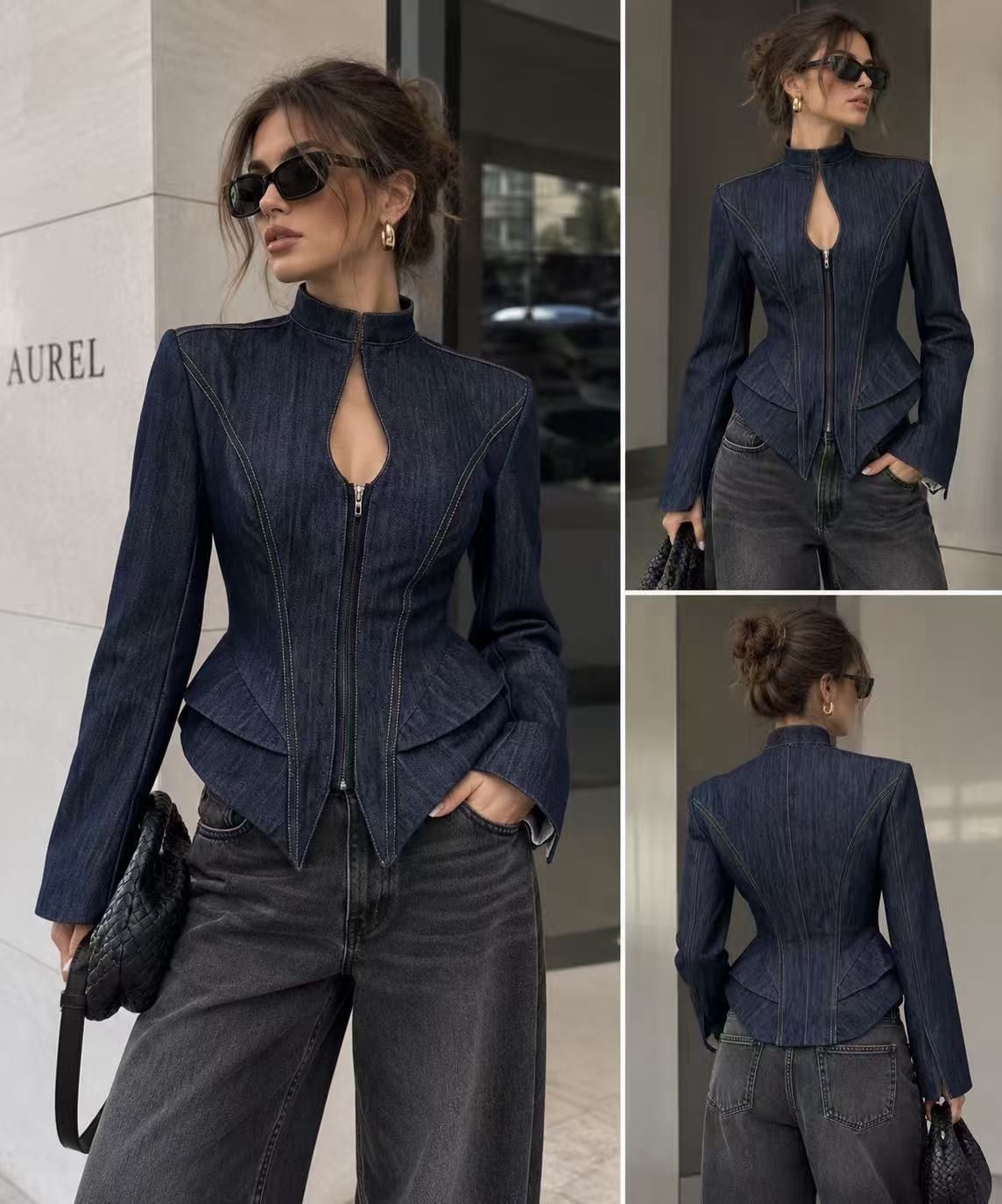 Figurbetonte Jacke mit Stehkragen